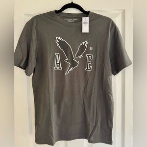 American Eagle Mens Graphic T-Shirt, Grey Logo AE NWT XSmall